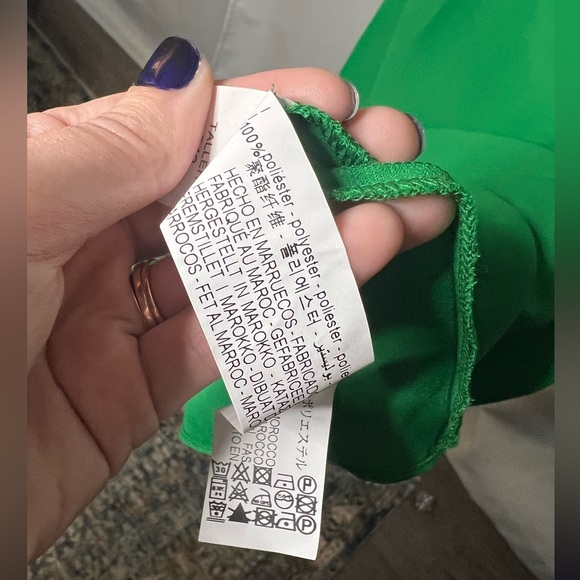 Zara TRF Green Halter Blouse w/ Neck Tie - Picture 11 of 12